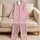 Blush Pink Mini Dot Charcoal Accents For Cozy Evenings And Relaxed Weekend Lounging Satin Pajamas Set - 5