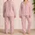 Blush Pink Mini Dot Charcoal Accents For Cozy Evenings And Relaxed Weekend Lounging Satin Pajamas Set - 2
