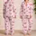 Pink Raspberry Ribbon Bows and Ivory Stripes for Cozy Summer Lounging, Women’s Gift Satin Pajamas Set - 2