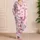 Pink Raspberry Ribbon Bows and Ivory Stripes for Cozy Summer Lounging, Women’s Gift Satin Pajamas Set - 4