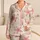 Pink Starfish Seashell Pearl Coastal Beach Lounge Gift for Women and Ocean Lovers Satin Pajamas Set - 1