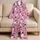 Pink Ghost Pumpkin Halloween Sleepwear for Women, Witch Hat Bats and Spiderwebs Satin Pajamas Set - 5