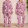Pink Ghost Pumpkin Halloween Sleepwear for Women, Witch Hat Bats and Spiderwebs Satin Pajamas Set - 2
