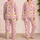 Kawaii White Daisy Pink Floral Springtime Joyful Gift Idea for Women, Teens, and Girls Satin Pajamas Set - 2