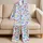 Colorful Heart Motif Cozy Lounge Gift For Women, Cheerful Autumn Winter Homewear Satin Pajamas Set - 5