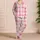 Blush Pink Gingham Checks for Cozy Home Lounging and Romantic Weekend Getaways Women Satin Pajamas Set - 4
