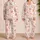 Coastal Shells Pastel Coral Starfish Summer Lounge Set for Women Beach Getaway Gift Satin Pajamas Set - 2