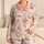 Coastal Shells Pastel Coral Starfish Summer Lounge Set for Women Beach Getaway Gift Satin Pajamas Set - 1