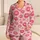 Coral Lipstick Kiss Motifs for Cozy Bedtime Relaxation, Romantic At-Home Gift Giving Satin Pajamas Set - 1