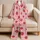 Pink Striped Strawberry Motif for Cozy Summer Lounging, Holiday Gifting, and Women Satin Pajamas Set - 5