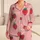 Pink Striped Strawberry Motif for Cozy Summer Lounging, Holiday Gifting, and Women Satin Pajamas Set - 1