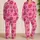 Bubblegum Pink Berry Lip Motif Valentine Lounge Set For Romantic Evenings At Home Satin Pajamas Set - 2