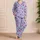 Blue Pinstripe Hearts Sleepwear Set For Cozy Lounging, Romantic Nights And Gifts Satin Pajamas Set - 4