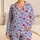 Blue Pinstripe Hearts Sleepwear Set For Cozy Lounging, Romantic Nights And Gifts Satin Pajamas Set - 1