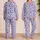 Blue Pinstripe Hearts Sleepwear Set For Cozy Lounging, Romantic Nights And Gifts Satin Pajamas Set - 2