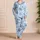 Vintage Sea Shell Nautilus Motif for Coastal Lounging and Summer Travel for Women Satin Pajamas Set - 4