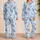 Vintage Sea Shell Nautilus Motif for Coastal Lounging and Summer Travel for Women Satin Pajamas Set - 2
