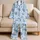 Vintage Sea Shell Nautilus Motif for Coastal Lounging and Summer Travel for Women Satin Pajamas Set - 5