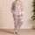 Dusty Blush Pink White Heart Motif Cozy Romantic Home Lounge Holiday Gift for Women Satin Pajamas Set - 4