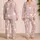 Dusty Blush Pink White Heart Motif Cozy Romantic Home Lounge Holiday Gift for Women Satin Pajamas Set - 2