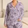 Purple Giraffe Safari Tropical Jungle Motifs for Relaxed Nighttime Lounging Women Satin Pajamas Set - 1
