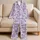 Purple Giraffe Safari Tropical Jungle Motifs for Relaxed Nighttime Lounging Women Satin Pajamas Set - 5