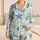 Blue Starfish And Seashells For Coastal Bedtime Comfort, Women's Lapel Top And Bow Shorts Satin Pajamas Set - 1