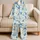 Blue Starfish And Seashells For Coastal Bedtime Comfort, Women's Lapel Top And Bow Shorts Satin Pajamas Set - 5