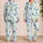 Blue Starfish And Seashells For Coastal Bedtime Comfort, Women's Lapel Top And Bow Shorts Satin Pajamas Set - 2