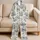 Elegant Vintage Botanical Bouquets and Butterflies for Cozy Autumn Home Lounging Women Satin Pajamas Set - 5