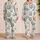 Elegant Vintage Botanical Bouquets and Butterflies for Cozy Autumn Home Lounging Women Satin Pajamas Set - 2
