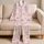 Blush Pink Bow Ribbon Stripes for Cozy Autumn Lounging and Bedtime Gifts for Women Satin Pajamas Set - 5