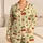 Cherry Pinstripe Garden Fruit Collared Button Up Shorts Set for Cozy Lounging at Home Satin Pajamas Set - 1