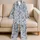 Monochrome Botanical Florals for Cozy Bedtime Lounging and Relaxed Home Evenings Satin Pajamas Set - 5