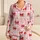 Red Ribbon Bows on Blush Gingham for Cozy Home Lounging, Relaxing, and Gift Giving Satin Pajamas Set - 1