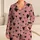 Dusty Rose Black Heart Motif Romantic Homewear Gift For Women And Valentine Lovers Satin Pajamas Set - 1