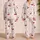 Cherry Stripe Vintage Picnic Two-Piece Lounge Style For Women, Cozy Summer Giftable Satin Pajamas Set - 2