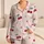 Cherry Stripe Vintage Picnic Two-Piece Lounge Style For Women, Cozy Summer Giftable Satin Pajamas Set - 1