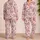 Blush Pink Butterfly Hearts Cozy Nights Romantic Getaways Birthday Gift for Women Satin Pajamas Set - 2