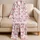 Raspberry Bow Plum Blossom Hearts Lounge Set for Romantic Sleepwear, Women’s Gifts Satin Pajamas Set - 5