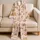 Peach Teddy Bear Gingham Check Cozy Bedtime Lounge For Women, Birthday Gift Idea Satin Pajamas Set - 5