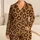 Warm Caramel Leopard Rosettes for Cozy Bedtime Lounging and Relaxed Gift Giving for Women Satin Pajamas Set - 1