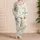 Blue Bow Gingham Lounge Set for Cozy Summer Evenings and Cottage Weekend Relaxation Satin Pajamas Set - 4