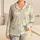 Blue Bow Gingham Lounge Set for Cozy Summer Evenings and Cottage Weekend Relaxation Satin Pajamas Set - 1