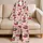 Cherry Stripe Lounge Outfit For Cozy Bedtime, Women's Blush Red Cherry Lover Gift Satin Pajamas Set - 5