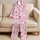 Pink Gingham Ribbon Bows for Women, Cozy Evenings, Home Lounging and Gift Giving Satin Pajamas Set - 5