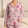 Pink Gingham Ribbon Bows for Women, Cozy Evenings, Home Lounging and Gift Giving Satin Pajamas Set - 1