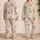 Peach Floral Botanical Blossoms for Cozy Heritage Loungewear, Women's Gift Ideas Satin Pajamas Set - 2