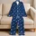 Navy Blue Ivory Polka Dot Lapel Top And Shorts For Cozy Evenings And Weekend Lounging Satin Pajamas Set - 5