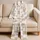 Adorable Teddy Bear Bow Motif Cozy Bedtime Home Comfort Gift For Women And Girls Satin Pajamas Set - 5
